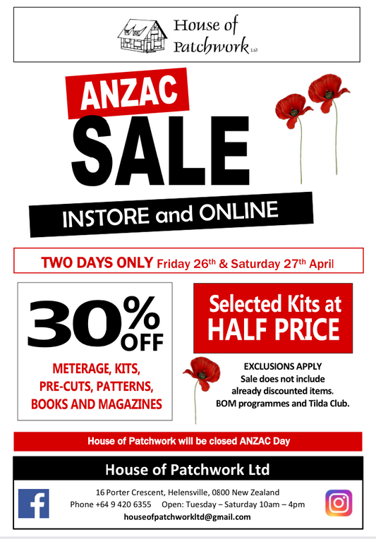 ANZAC 2 Day Sale