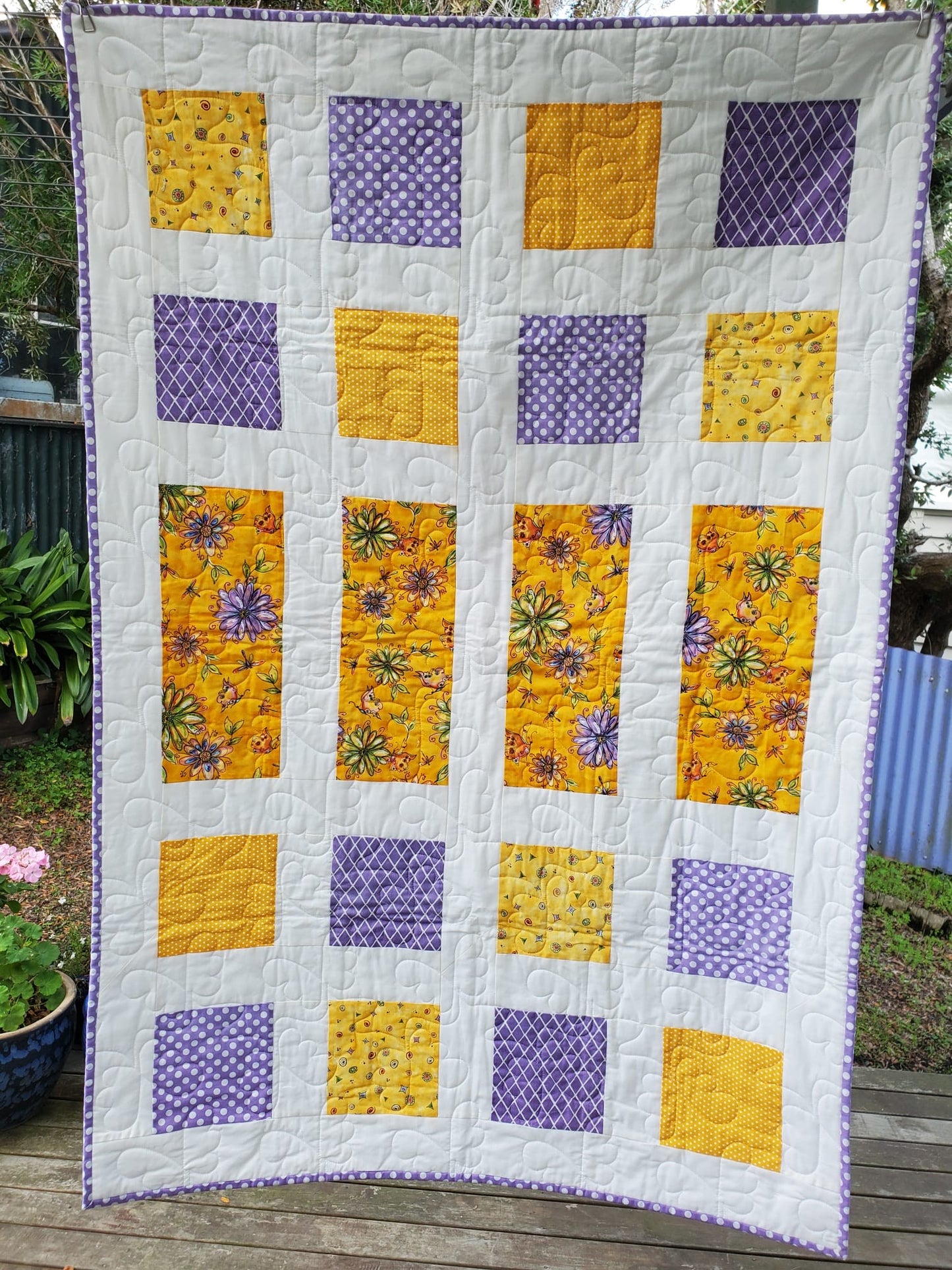 Modern Squares/Rectangles Quilt - Finished Sample