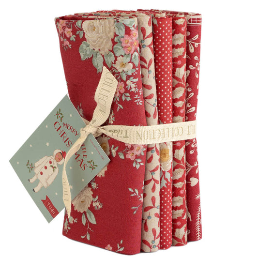 Merry Little Christmas - Fat 1/4 Bundle (5 Fabrics) - Red