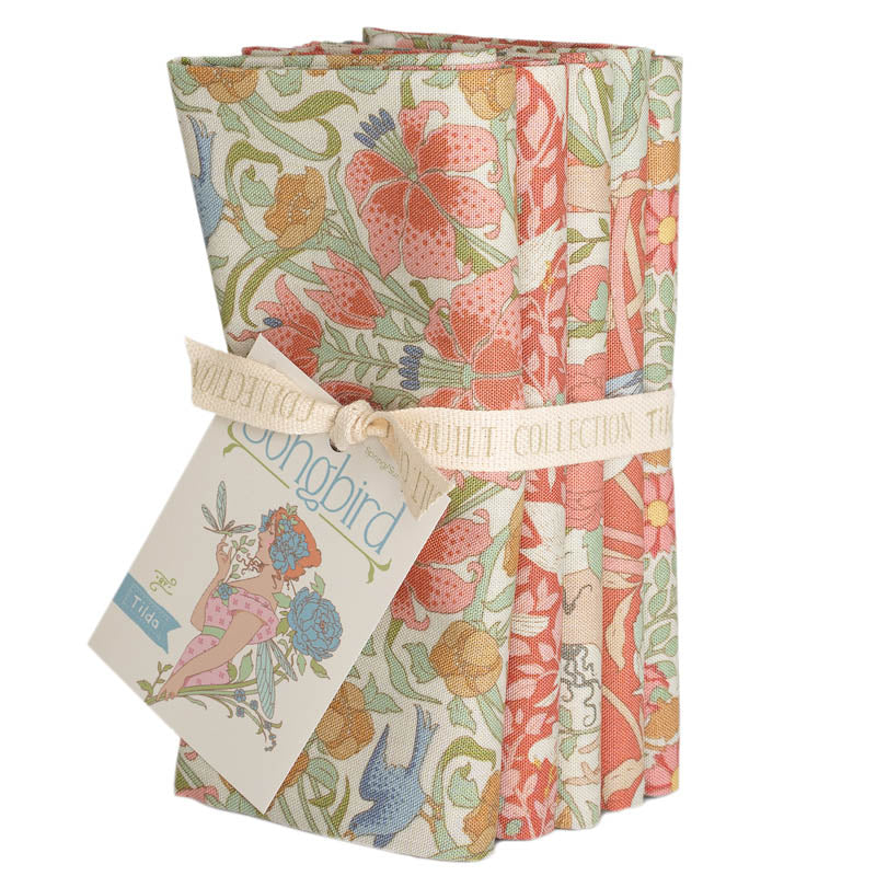 Songbird - Fat 1/4 Bundle (5 Fabrics) - Coral