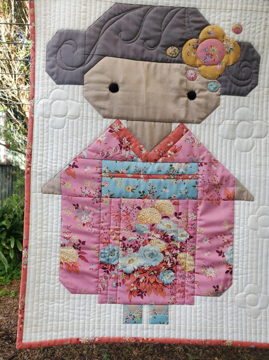 "Happy Campers" Kimono Girl Quilt Kit - Chic Escape