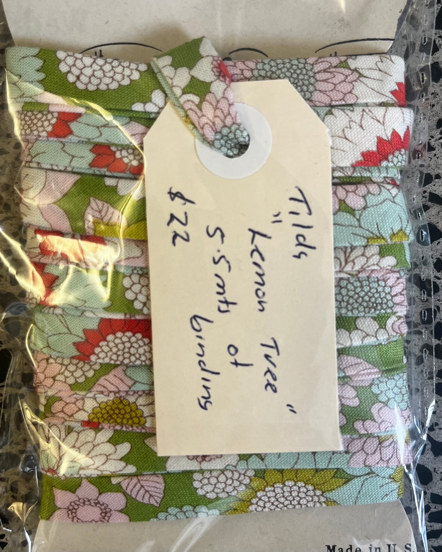 Pre-Made Bias Binding - Tilda Lemon Tree Green