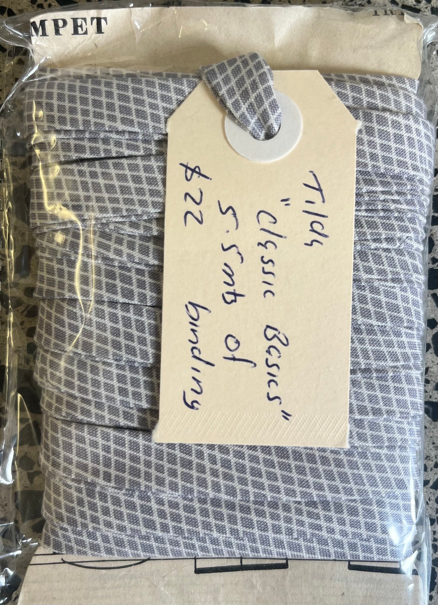 Pre-Made Bias Binding - Tilda Classic Basic Check Grey