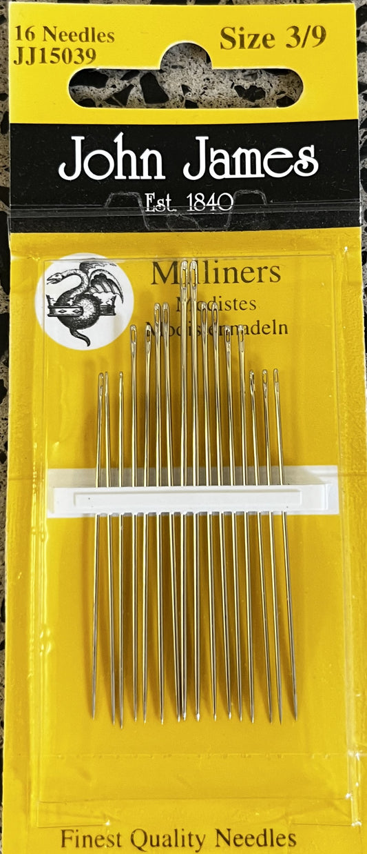 John James Needles - Size 3/9 Milliners