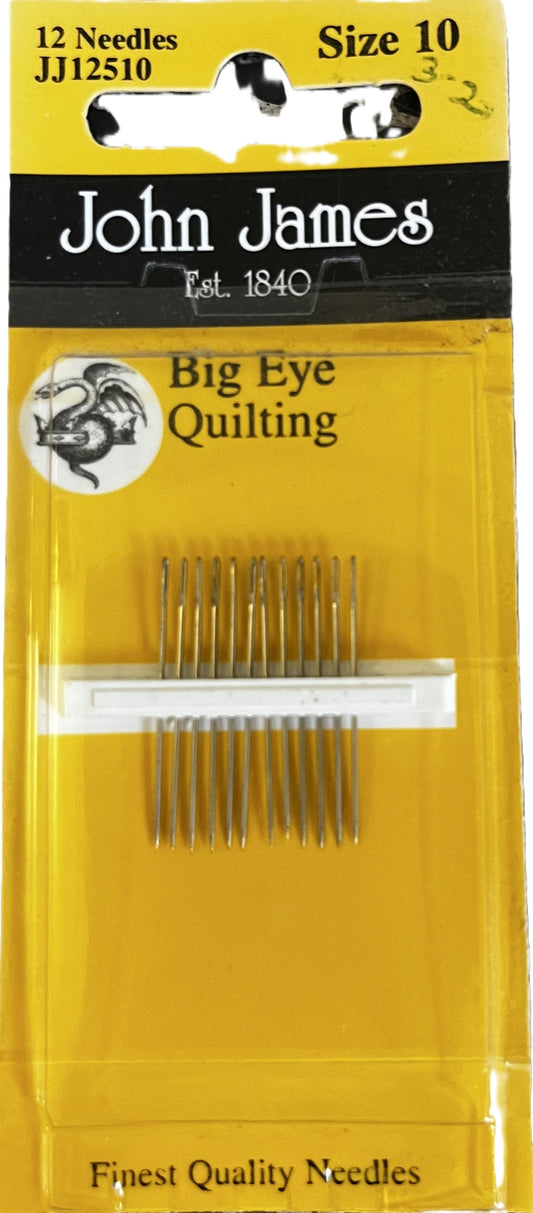 John James Needles - Size 10 Big Eye Quilting