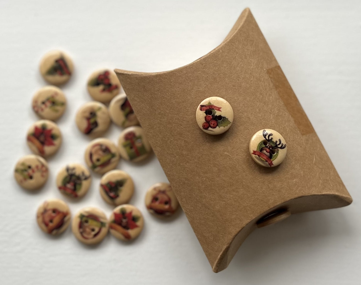Wooden Christmas Buttons
