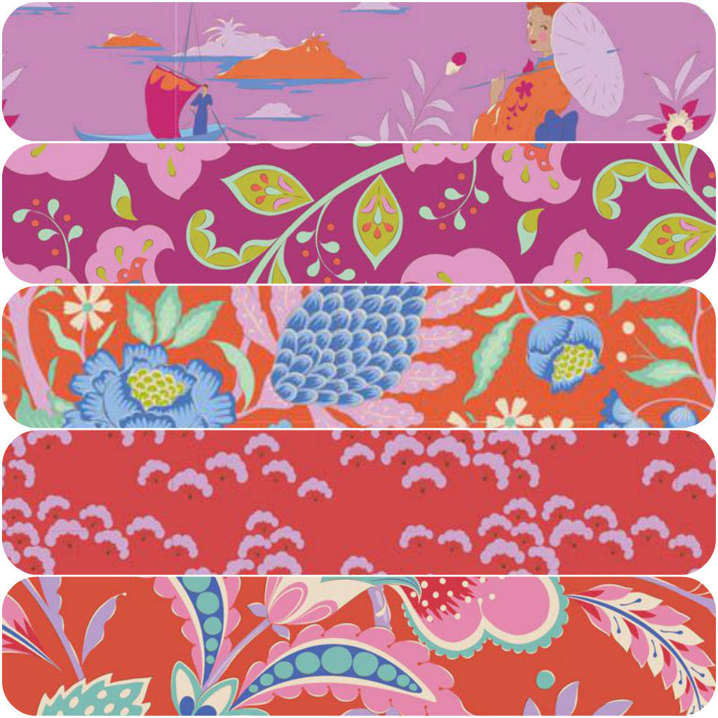 Bloomsville - Fat 1/4 Bundle -  Tomato/Plum