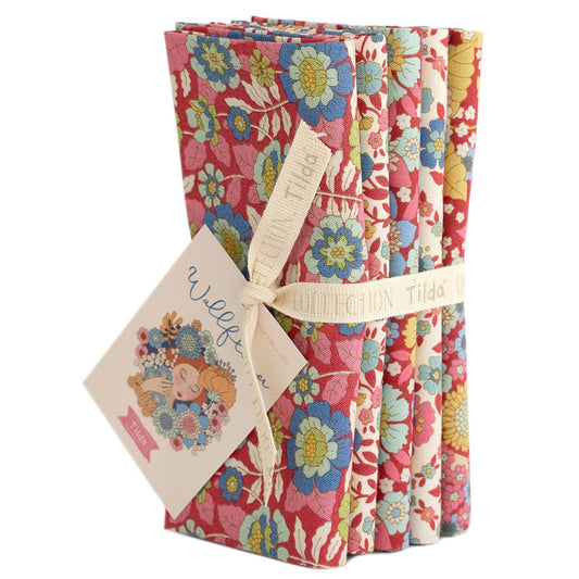 Wall Flower - Fat 1/4 Bundle (5 Fabrics) - Burgundy