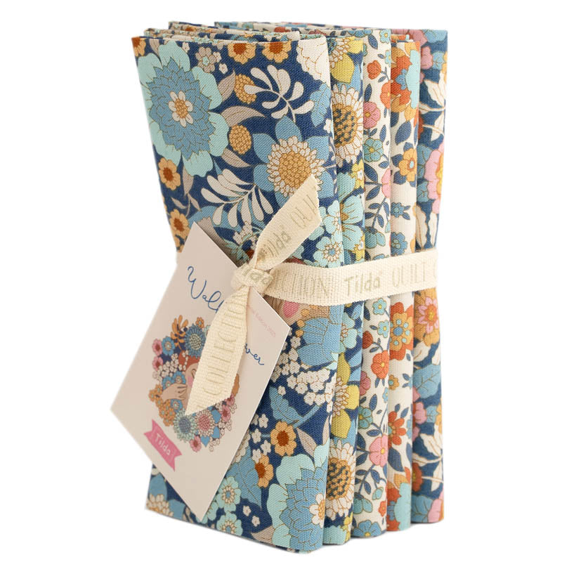 Patchwork Limited Wall Flower - Fat 1/4 Bundle (5 Fabrics) - Blue – House Of Patchwork ...