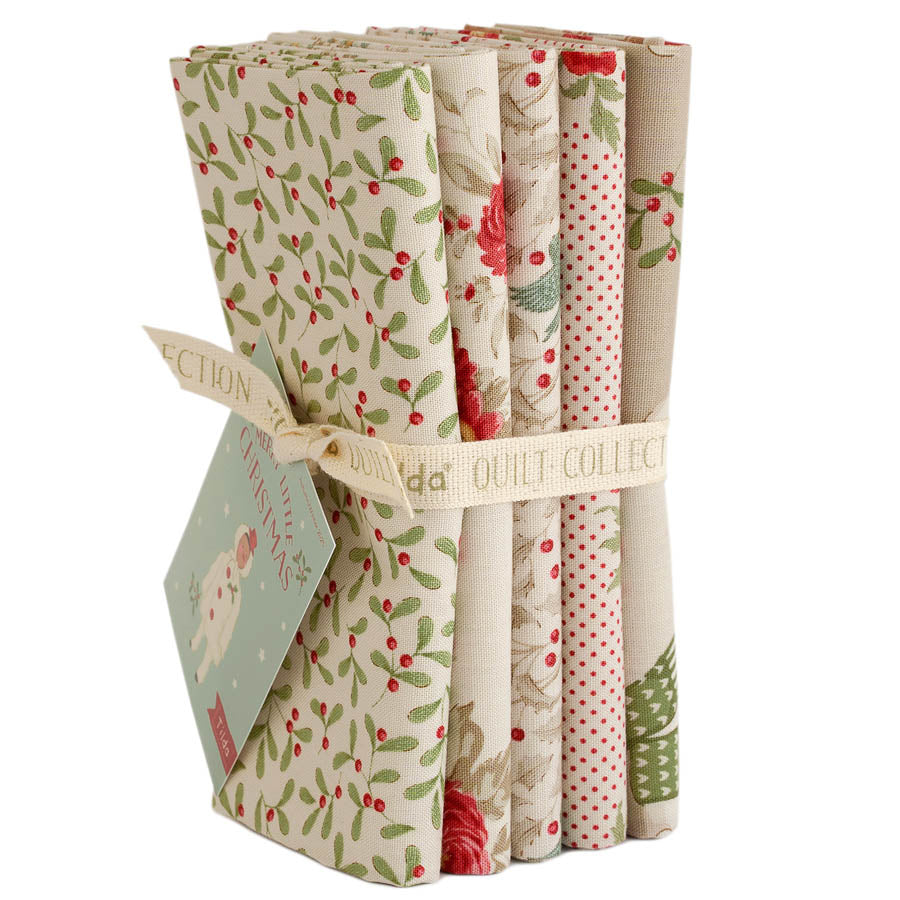 Merry Little Christmas - Fat 1/4 Bundle (5 Fabrics) - Cream