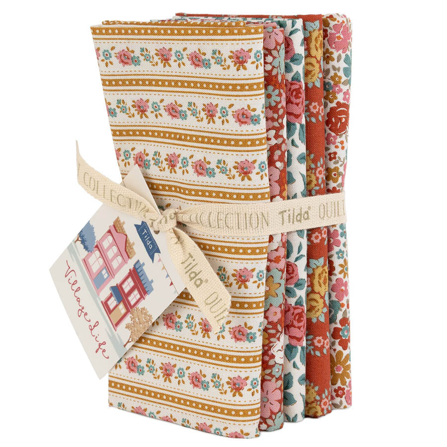 Village Life - Fat 1/4 Bundle (5 Fabrics) - Ochre Rust