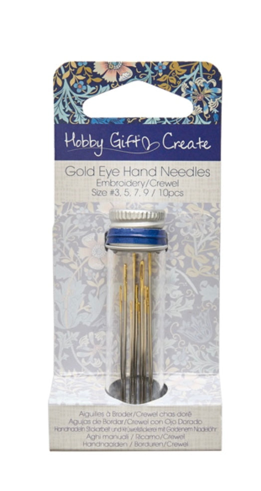 Hobby Gift - Gold Eye Hand Needles - Embroidery/Crewel Needles