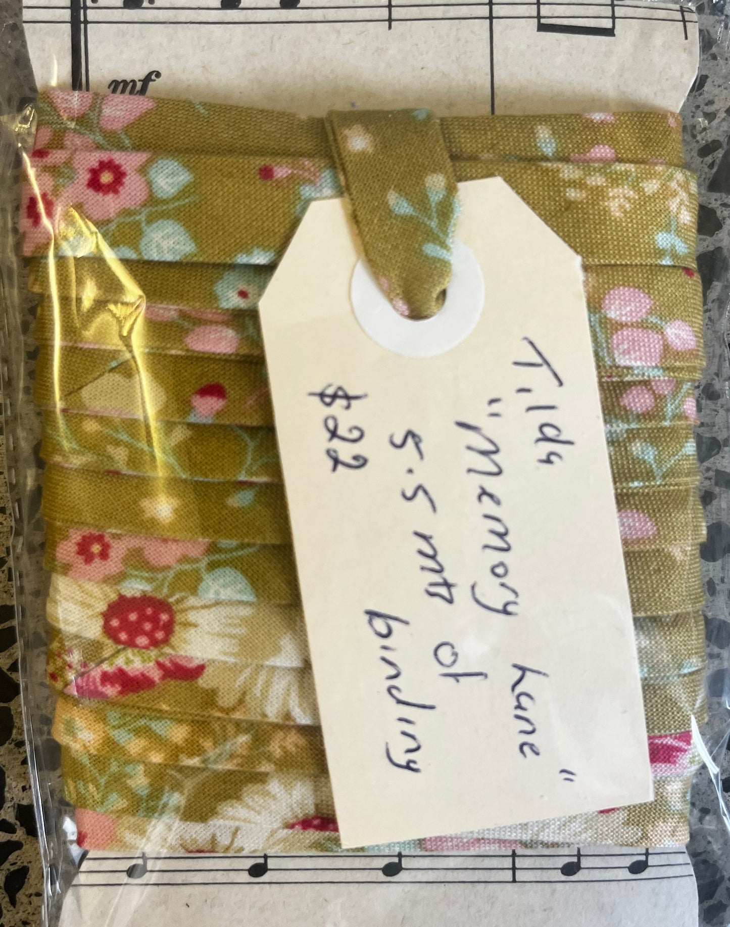 Pre-Made Bias Binding - Tilda Memory Lane Green