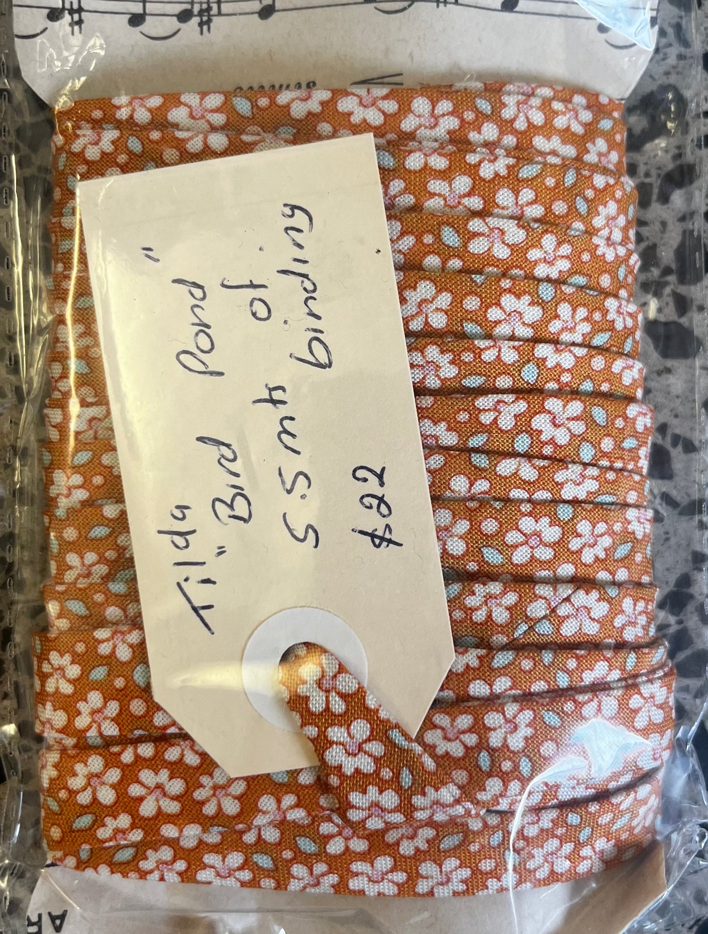 Pre-Made Bias Binding - Tilda Bird Pond Orange