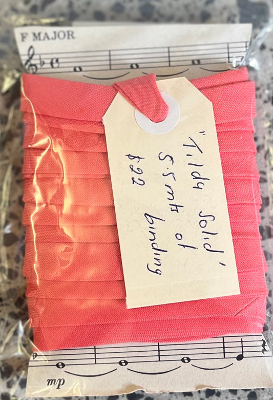 Pre-Made Bias Binding - Tilda Solid Coral