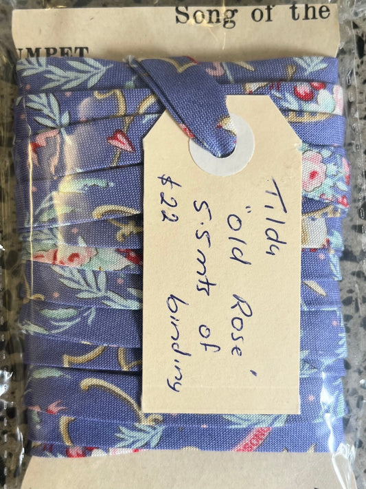 Pre-Made Bias Binding - Tilda Old Rose Blue
